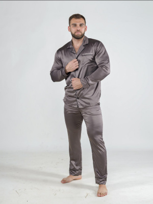 Пижама мужская с брюками Малиновые Сны VRY145_56 коричневая 56 RU