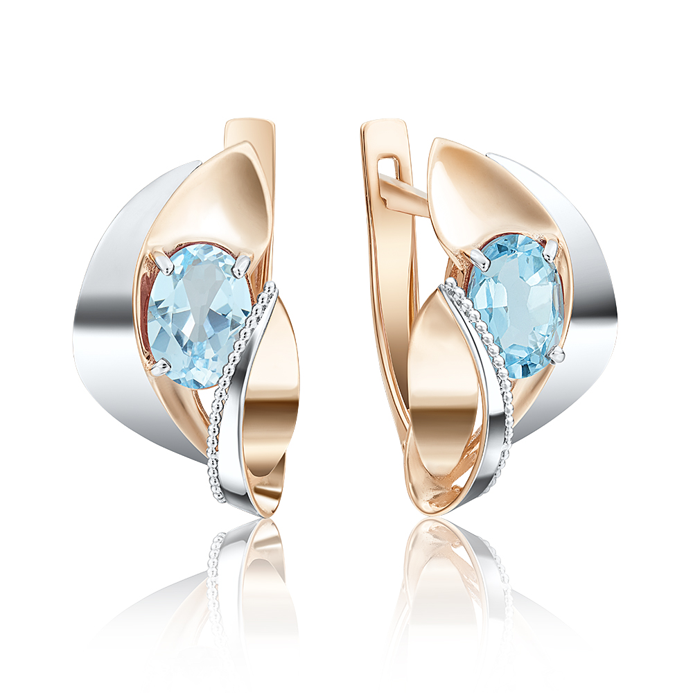 

Серьги из комбинированного золота с топазом PLATINA jewelry 02-4038-00-201-1111-46, 02-4038-00-201-1111-46