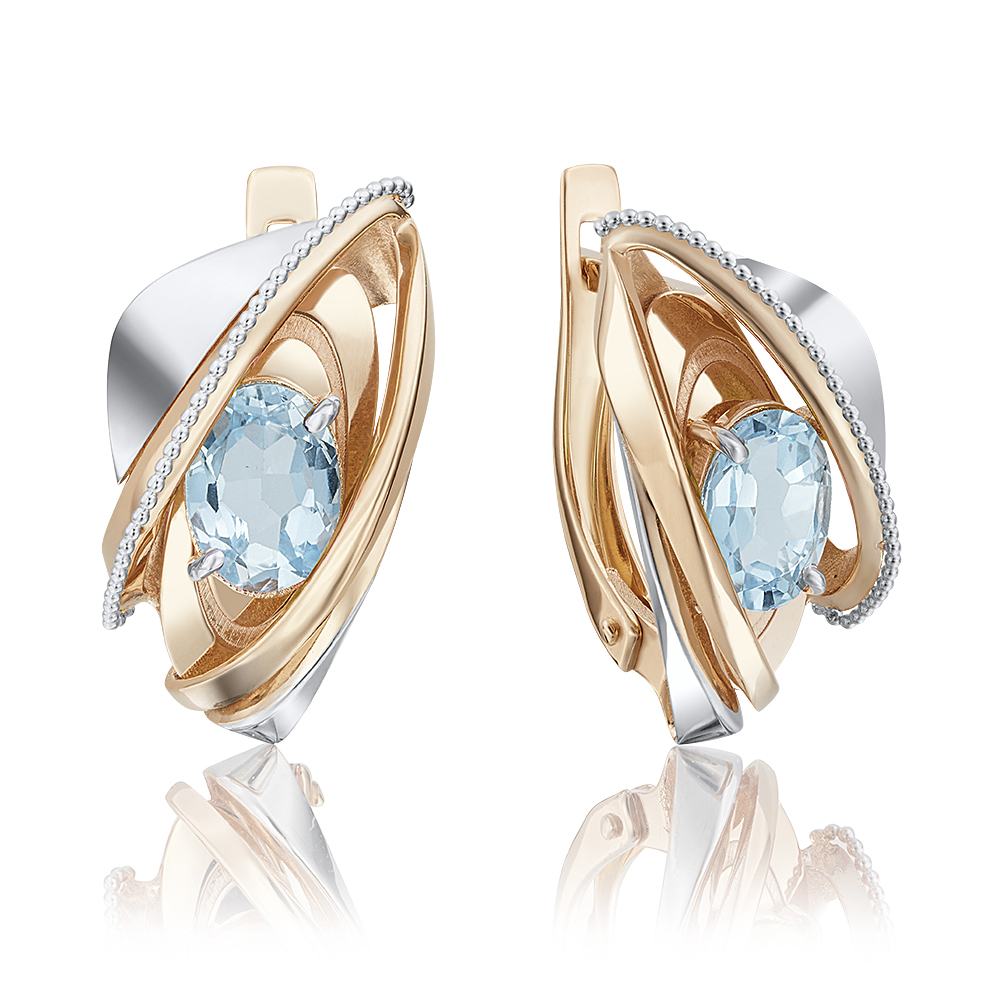 

Серьги из комбинированного золота с топазом PLATINA jewelry 02-4036-00-201-1111-46, 02-4036-00-201-1111-46