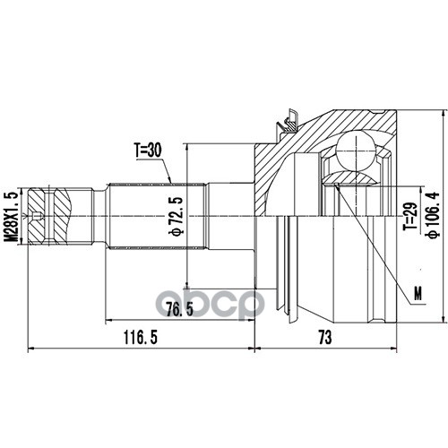 

ZIKMAR Z87038R Z87038R_ШРУС НАРУЖНЫЙ TOYOTA HILUX (04--12) 1шт