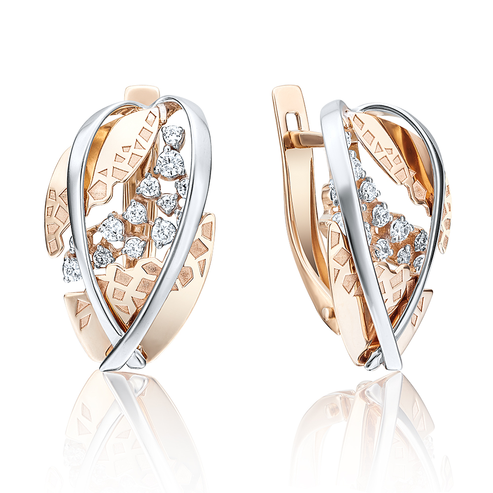 

Серьги из комбинированного золота с фианитом PLATINA jewelry 02-4008-00-401-1111-65, 02-4008-00-401-1111-65