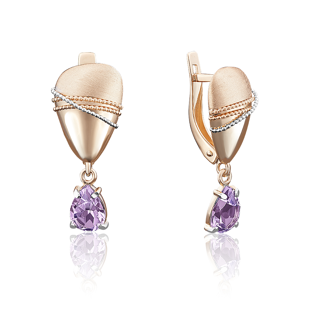 

Серьги из комбинированного золота с аметистом PLATINA jewelry 02-3999-00-203-1111-46, 02-3999-00-203-1111-46