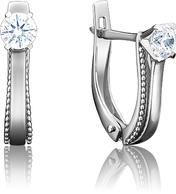 

Серьги женские из золота ЮЗ Платина 02-3983-00-501-1120-38, swarovski, 02-3983-00-501-1120-38