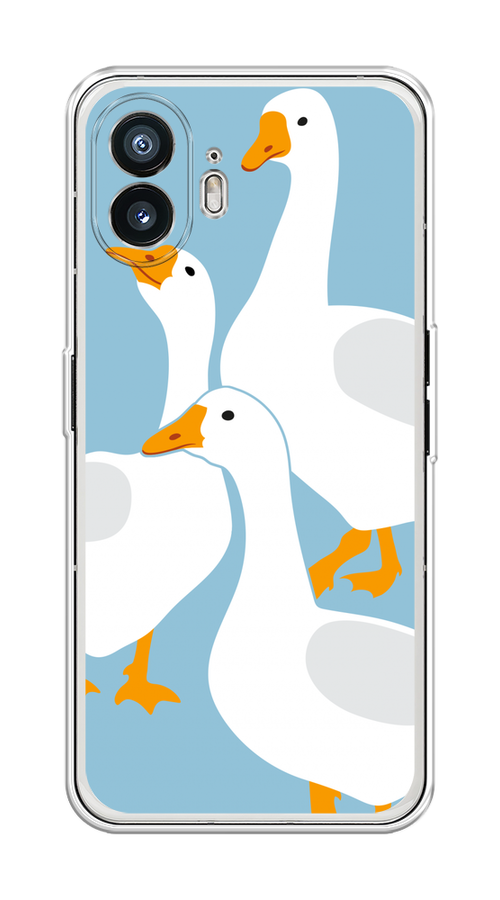 

Чехол на Nothing Phone (2) "Гусиное трио", Голубой;белый;серый;желтый, 3300250-1
