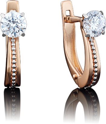 

Серьги из комбинированного золота с swarovski PLATINA jewelry 02-3942-00-501-1111-38, 02-3942-00-501-1111-38