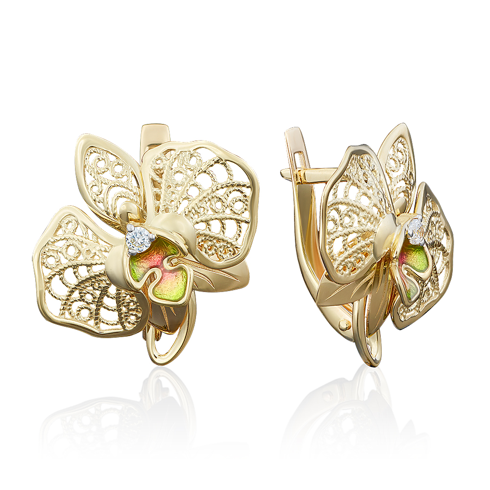 

Серьги женские из золота ЮЗ Платина 02-3939-00-401-1130-48, фианит, 02-3939-00-401-1130-48