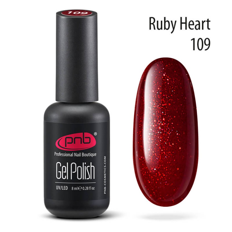 

Гель-лак для ногтей PNB Gel Polish 109 Ruby Heart 8 мл, Gel Polish