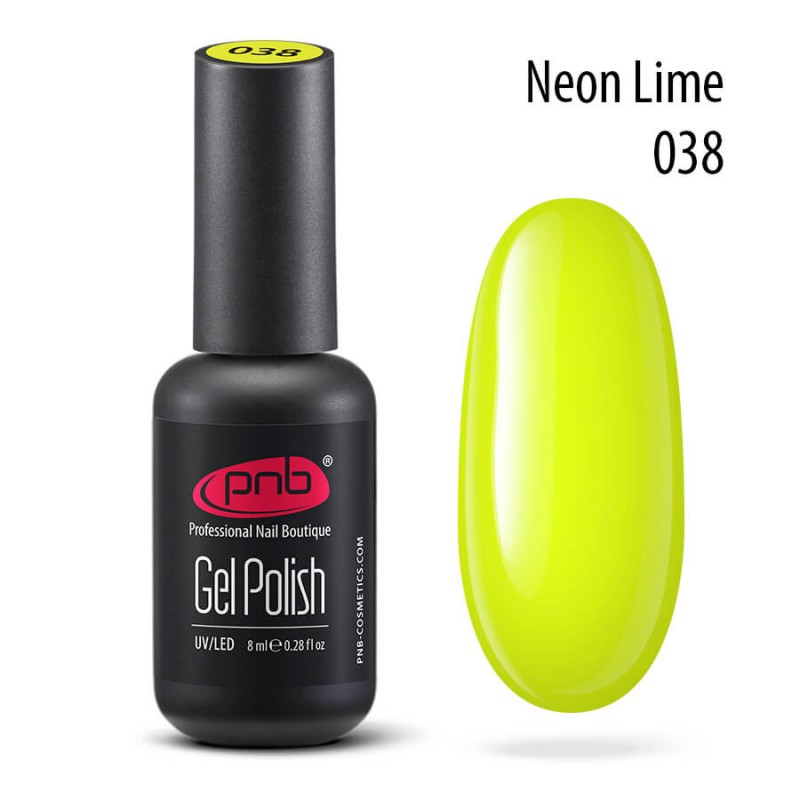 

Гель-лак для ногтей PNB Gel Polish 038 Neon Lime 8 мл, Gel Polish