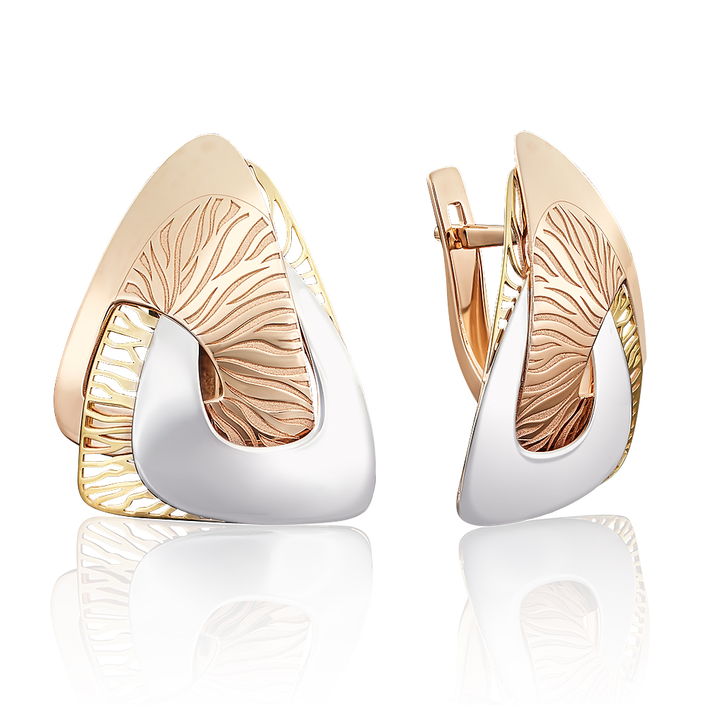 

Серьги из комбинированного золота PLATINA jewelry 02-3913-00-000-1140-48, 02-3913-00-000-1140-48