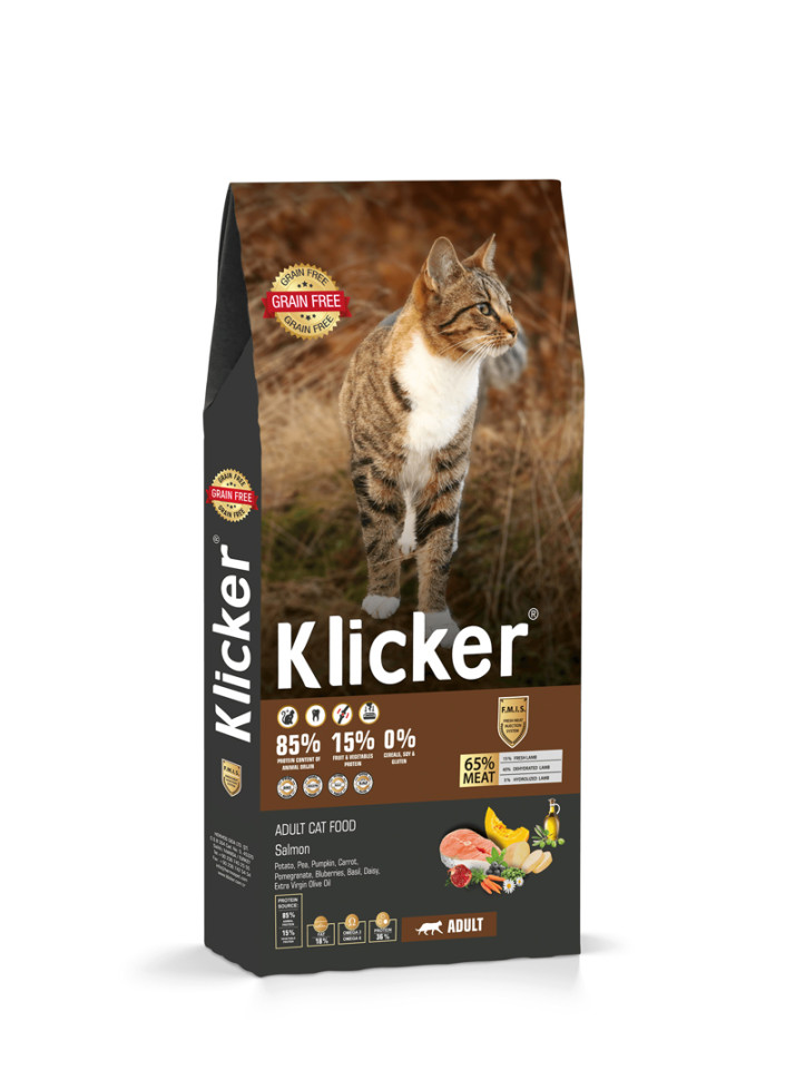 Сухой корм для кошек Klicker Adult Cat Salmon с лососем, 1 кг