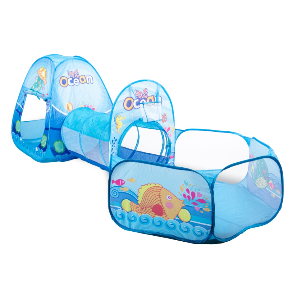 Игровая палатка Solmax&Kids SM97992 3 в 1 домик, 297х120х95 см., голубой