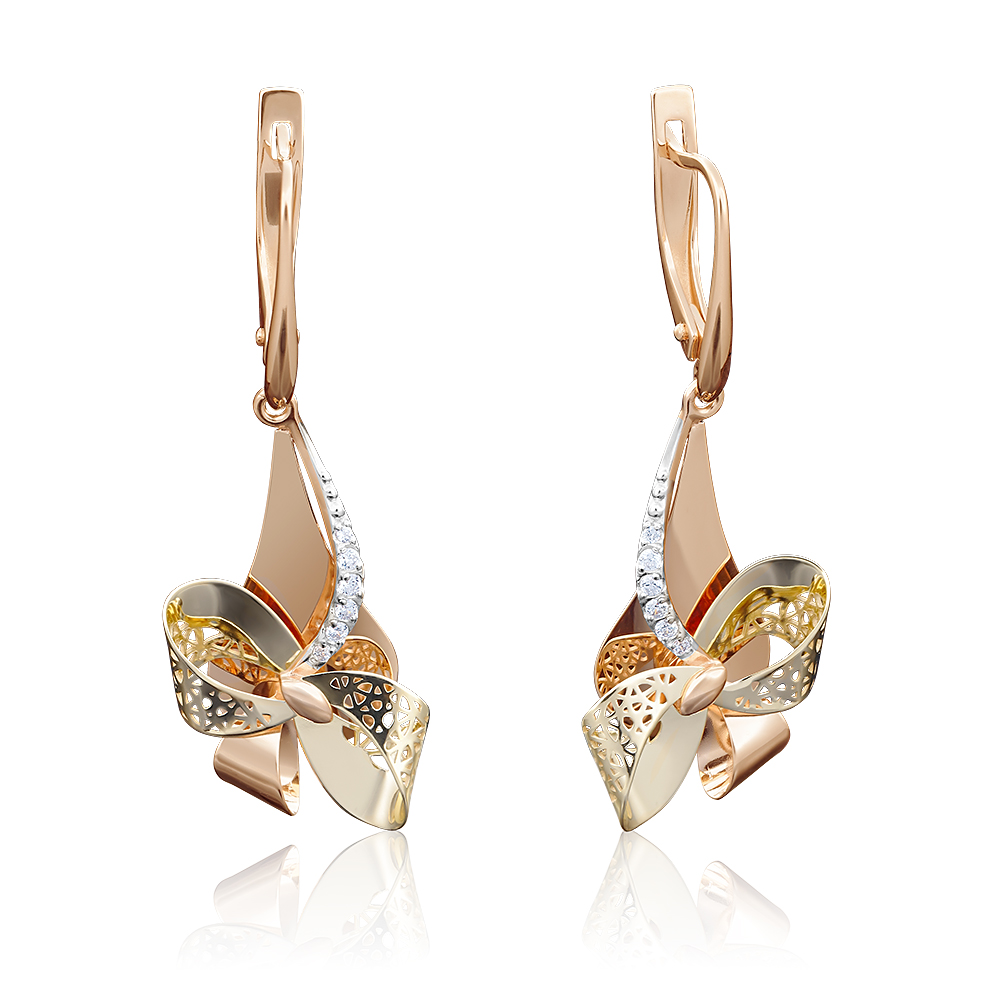

Серьги подвески из золота с фианитом PLATINA jewelry 02-3897-00-401-1113-48, 02-3897-00-401-1113-48