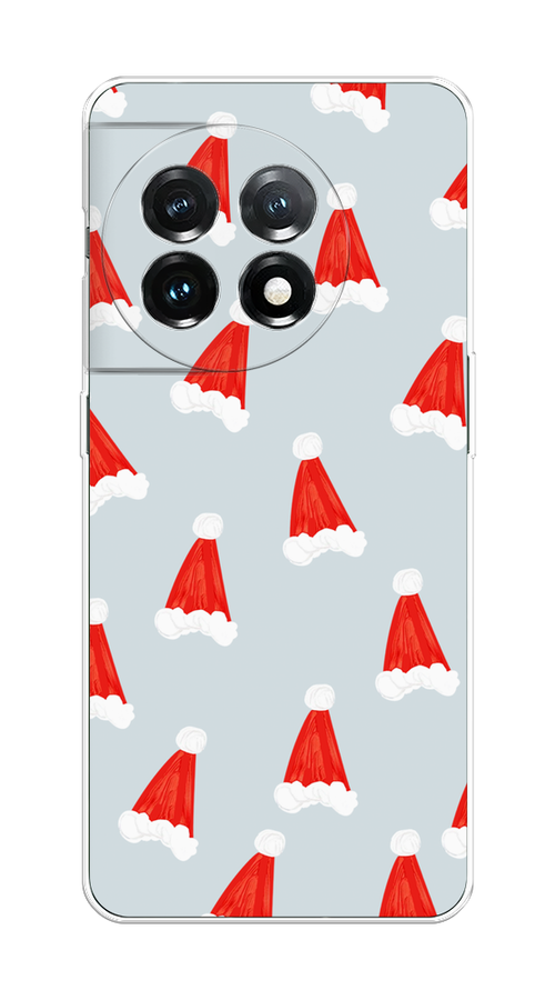 

Чехол на OnePlus 11 "Новогодние шапочки", Белый;красный;серый, 153650-5