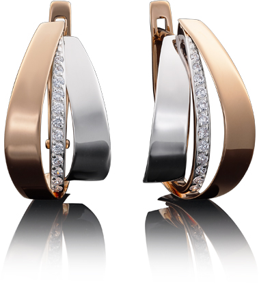 

Серьги из комбинированного золота с фианитом PLATINA jewelry 02-3891-00-401-1111-23, 02-3891-00-401-1111-23