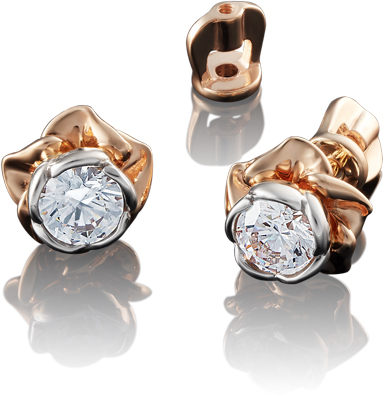 

Серьги-пусеты из золота ЮЗ Платина 02-3861-00-501-1110-38, swarovski, 02-3861-00-501-1110-38