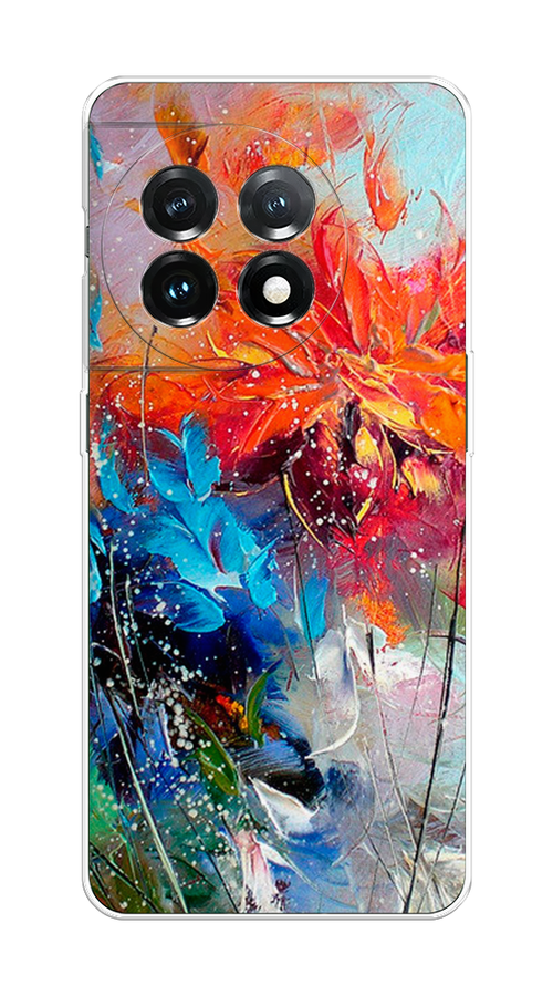 

Чехол на OnePlus 11 "Абстрактные цветы", Оранжевый;синий, 153650-4