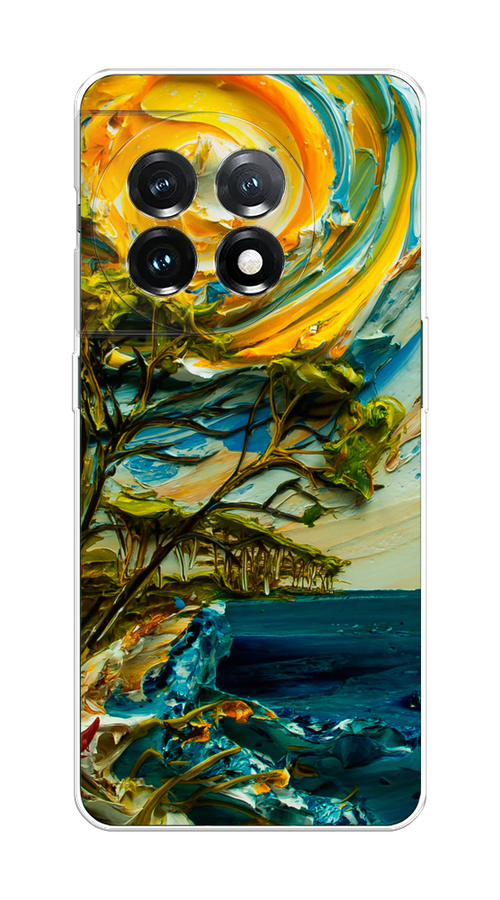 

Чехол на OnePlus 11 "Солнце живопись", Желтый;синий, 153650-4