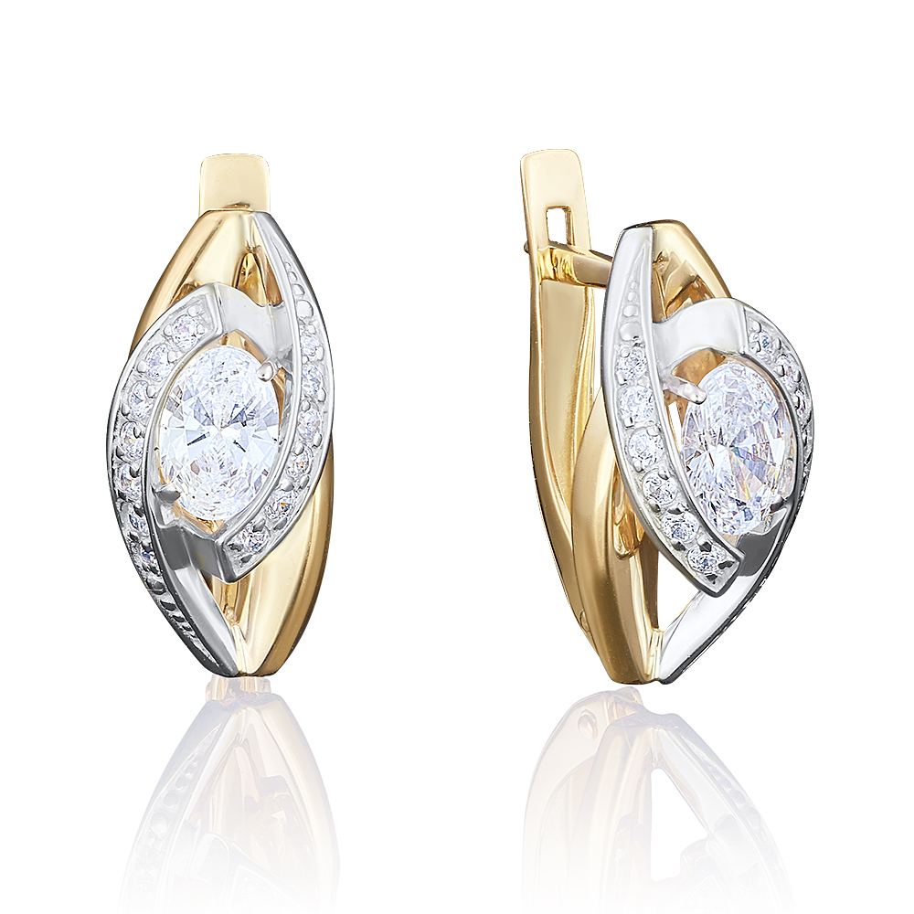 

Серьги из комбинированного золота с swarovski PLATINA jewelry 02-3856-00-501-1121-38, 02-3856-00-501-1121-38
