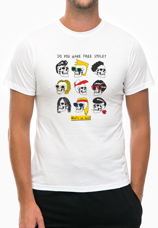 

Футболка унисекс NoBrand Free Style Bro белая XXL, Белый, Free Style Bro White