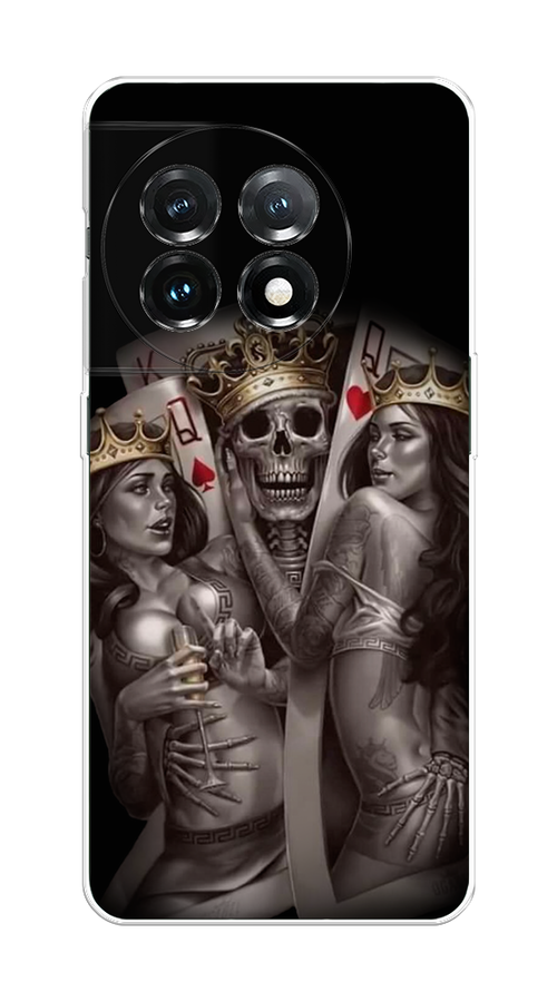 

Чехол на OnePlus 11 "Карты король и королевы", Серый;желтый, 153650-6