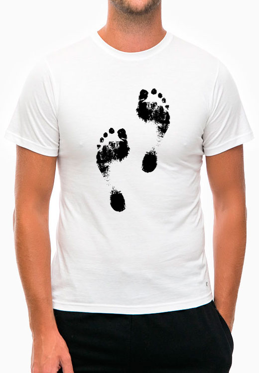 

Футболка унисекс NoBrand Foot Print белая XXXXL, Белый, Foot Print
