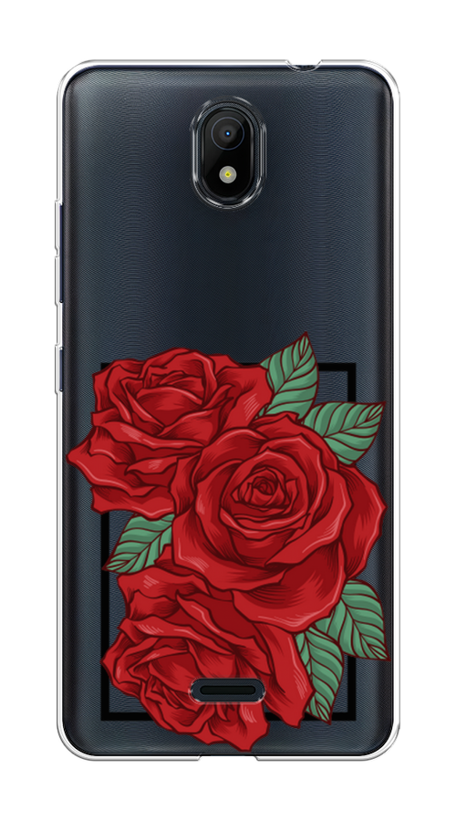 

Чехол на Nokia C100 "Три алые розы", Красный, 125350-2