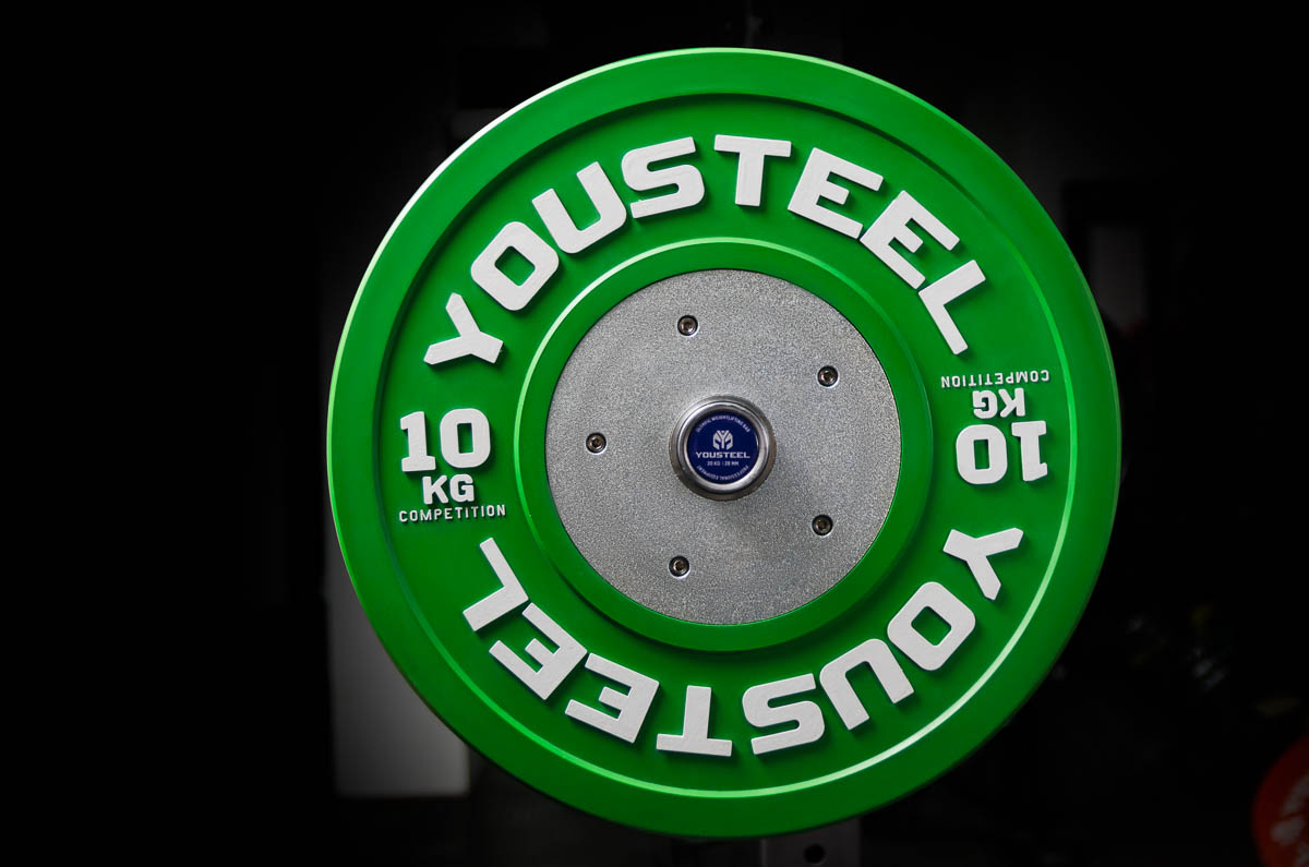 

Профессиональные соревновательные каучуковые диски Yousteel 10 кг зеленый