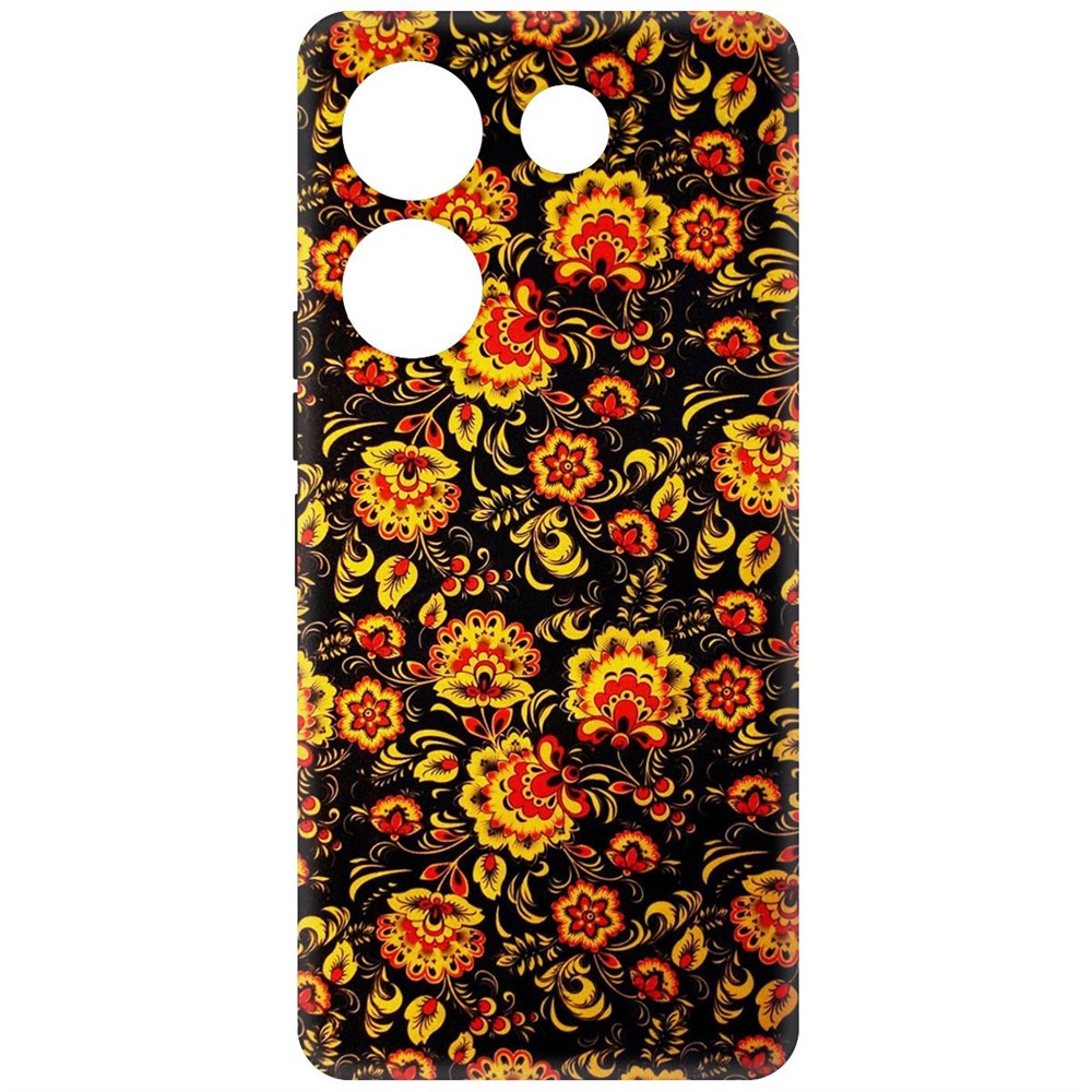 

Чехол-накладка Krutoff Soft Case Хохлома для TECNO Camon 20 Pro черный