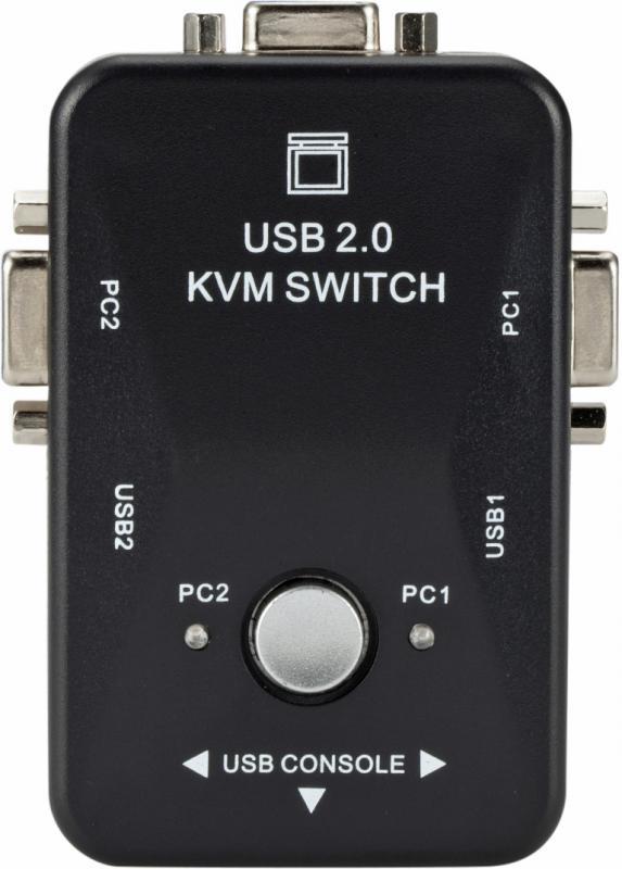 фото Kvm-переключатель (2xpc) gsmin ua-21 3xvga - 3xusb (черный)