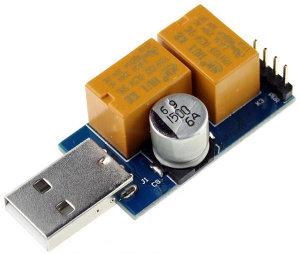 фото Usb-адаптер gsmin dp16 для автоматического перезапуска блока питания (синий)