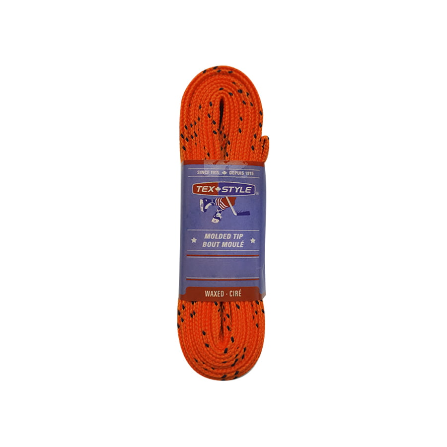 фото Шнурки для коньков с пропиткой оранжевые w921-305 см tex style