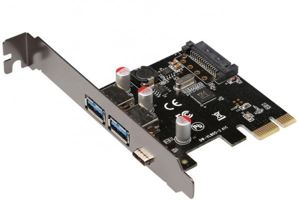 Райзер GSMIN DP61 USB 3.1, Type-C PCI-E (VL805) (Черный) 600005882628