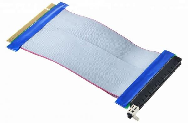 фото Кабель-адаптер gsmin dp12 pci-e 164-pin 16x (m) на 16x (f) (19 см) (серый)