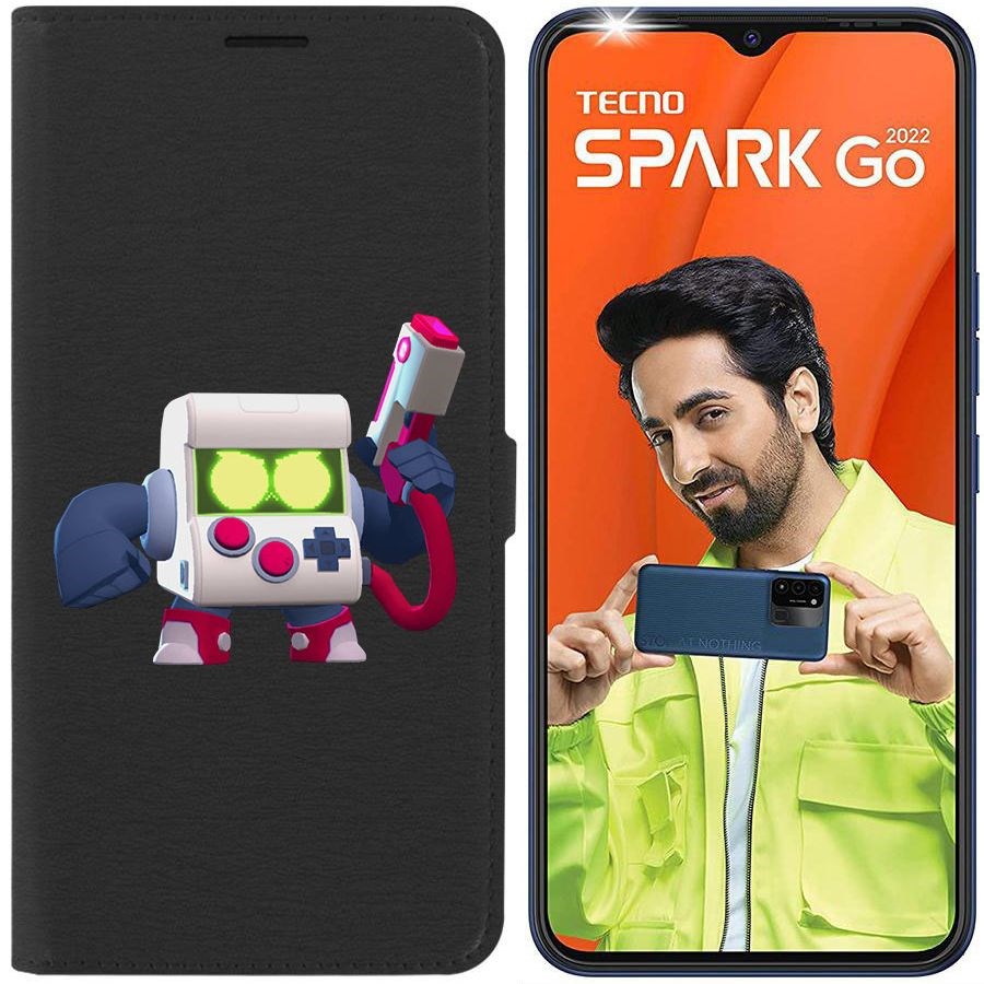 

Чехол-книжка Eco Book для Tecno Spark Go 2022 Brawl Stars-8-Бит классический