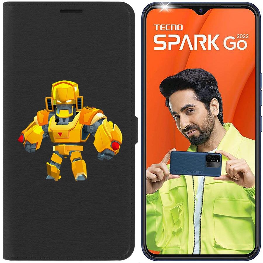 

Чехол-книжка Eco Book для Tecno Spark Go 2022 Brawl Stars-Бо Золотой Меха