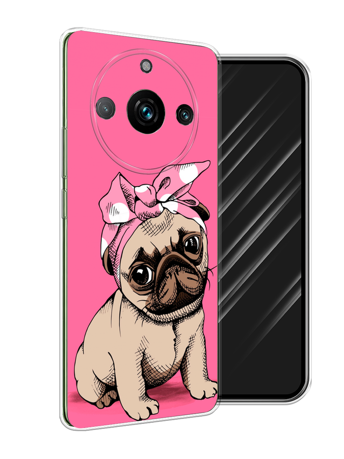 

Чехол Awog на Realme 11 Pro "Dog Pin-Up", Розовый;бежевый