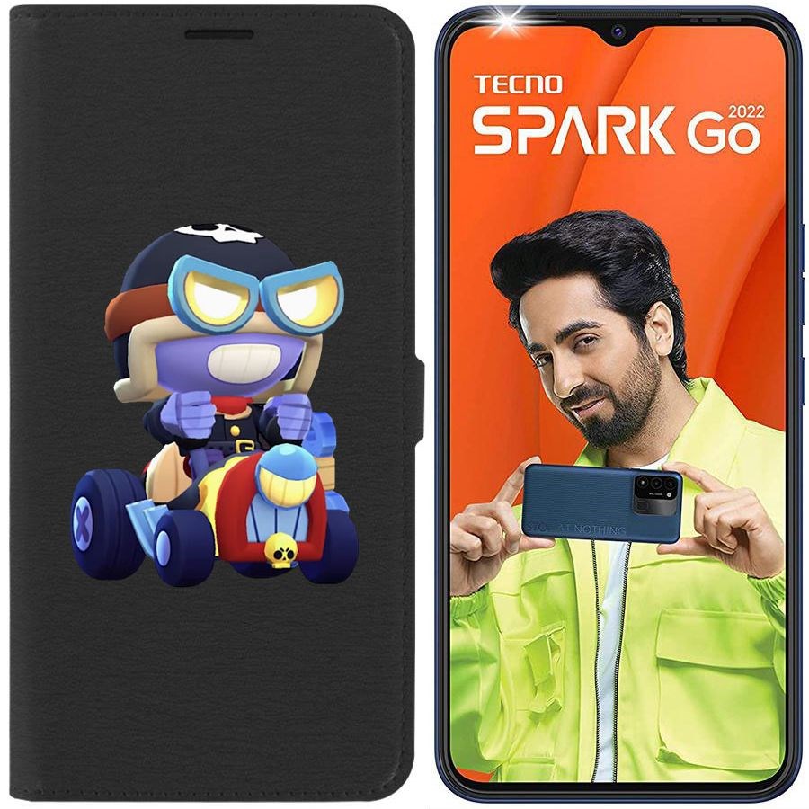 

Чехол-книжка Eco Book для Tecno Spark Go 2022 Brawl Stars-Безумный Карл