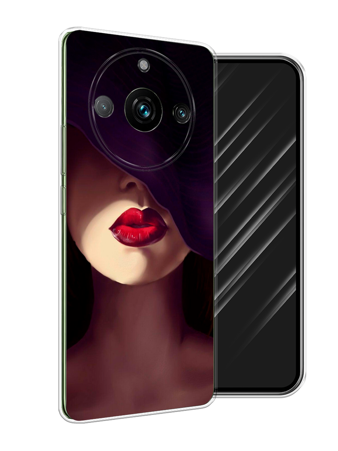 

Чехол Awog на Realme 11 Pro "Красные губы", Черный;бежевый;красный
