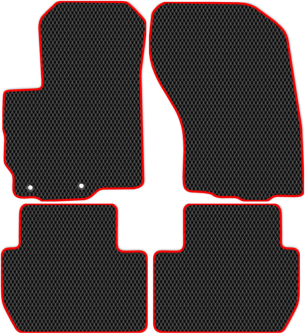 

Коврики ЭВА в салон для Mitsubishi Outlander 2005 - 2012, 4 шт. черный, красный кант, 3611-S4Y-H