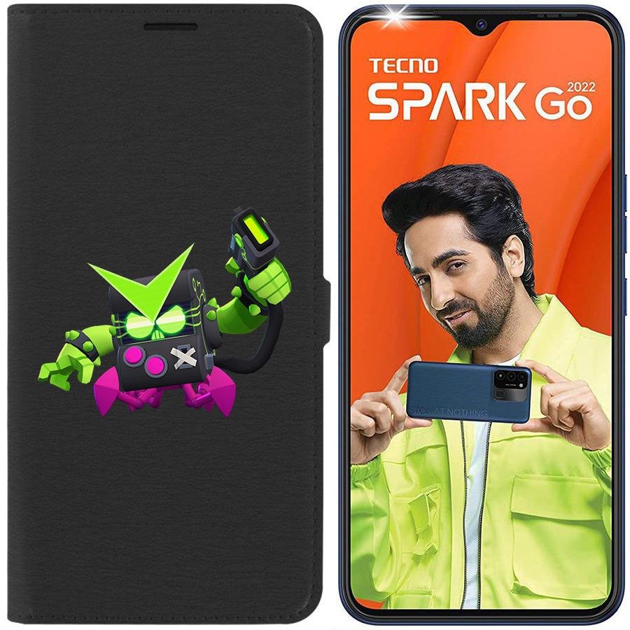 

Чехол-книжка Eco Book для Tecno Spark Go 2022 Brawl Stars-Вирус 8-Бит