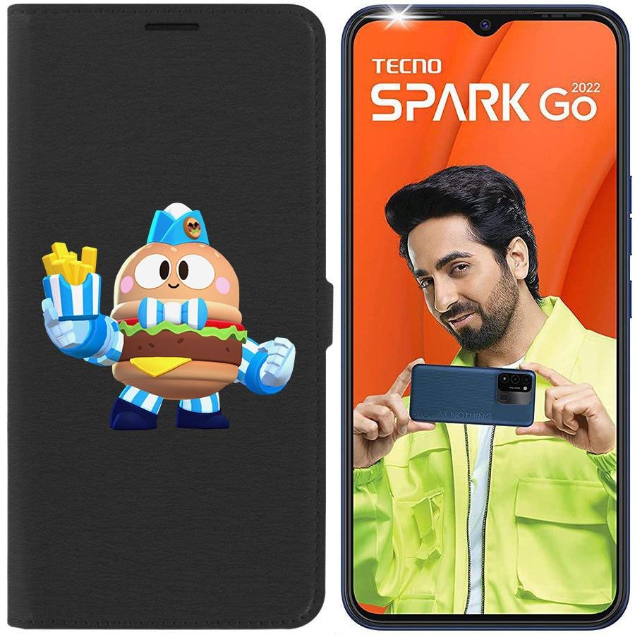 

Чехол-книжка Eco Book для Tecno Spark Go 2022 Brawl Stars-Бургер Лу