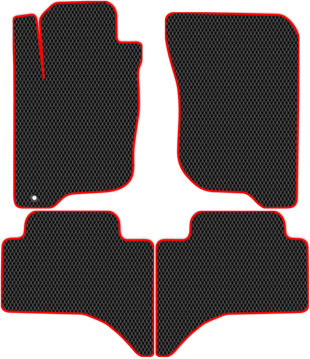 

Коврики ЭВА в салон для Mitsubishi L200 2005 - 2016, 4 шт. черный, красный кант, 3608-S4YL-H
