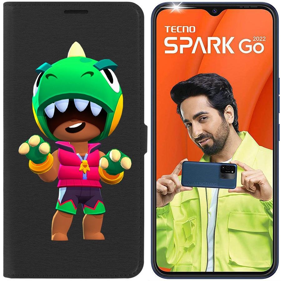 

Чехол-книжка Eco Book для Tecno Spark Go 2022 Brawl Stars-Дино Леон