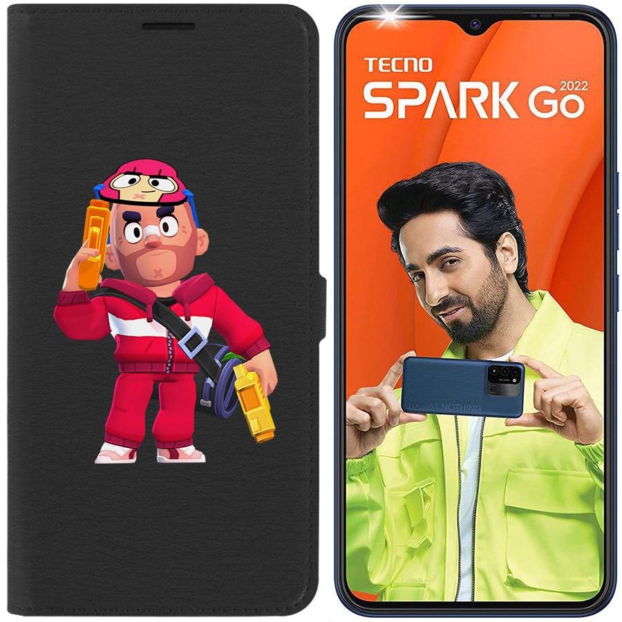 

Чехол-книжка Eco Book для Tecno Spark Go 2022 Brawl Stars-Красавчик Кольт