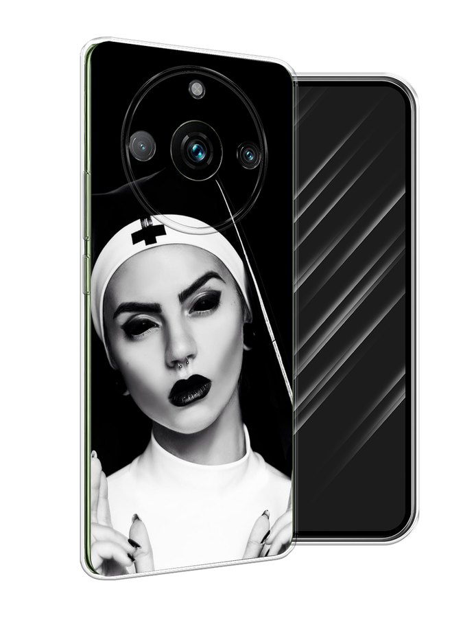 

Чехол Awog на Realme 11 Pro "Черная монашка", Серый;черный