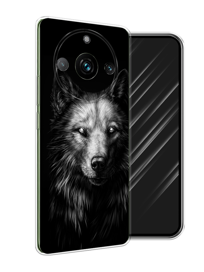 

Чехол Awog на Realme 11 Pro "Волк черно белый", Серый;бежевый;белый