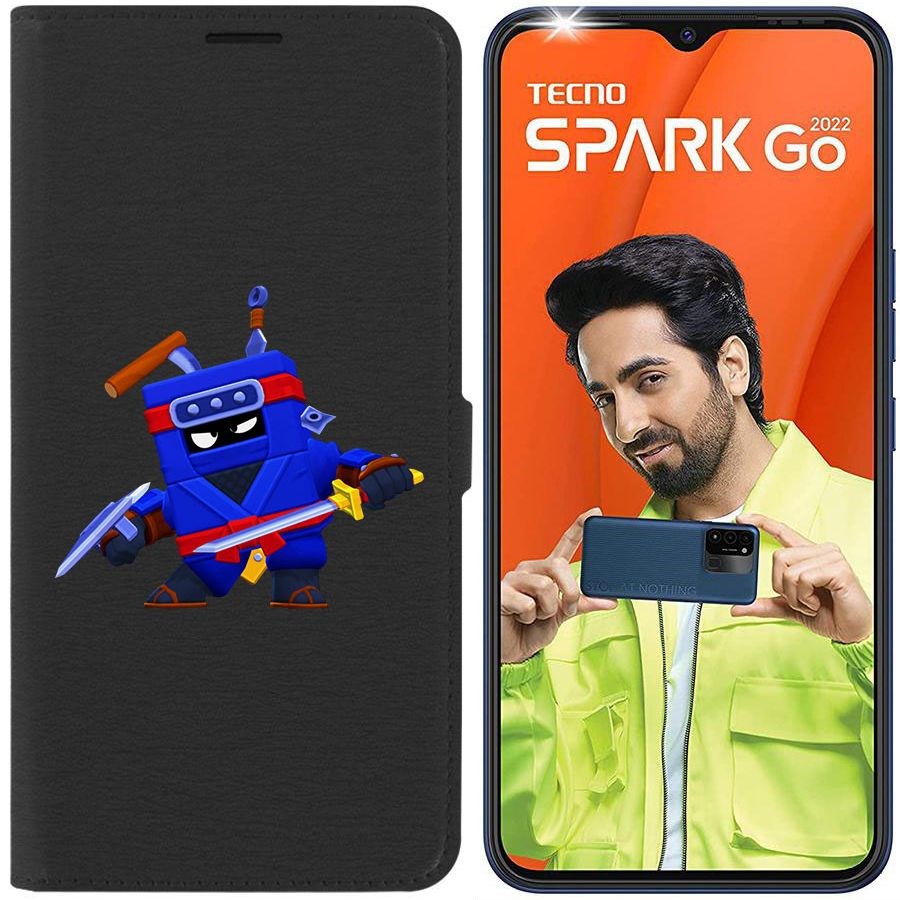 

Чехол-книжка Eco Book для Tecno Spark Go 2022 Brawl Stars-Ниндзя Эш