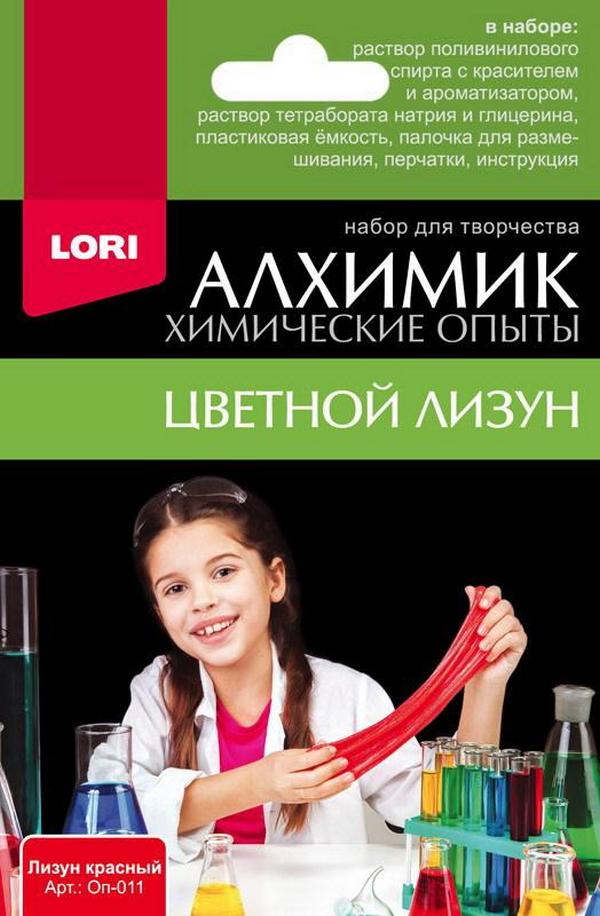 фото Набор lori химические опыты лизун красный