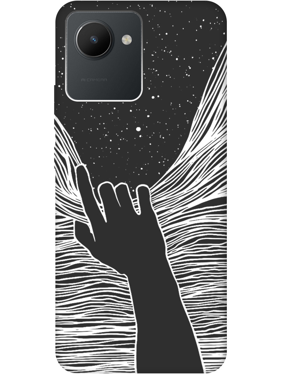 

Силиконовый чехол на realme C30 с рисунком "Рука и нити" Soft Touch черный, 20000383