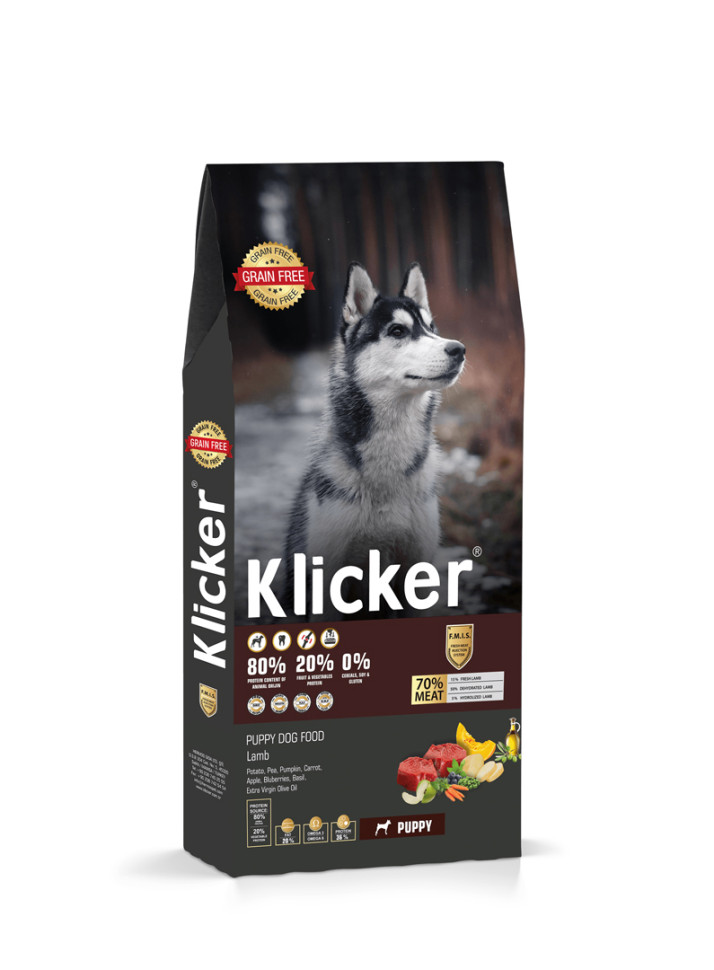 

Сухой корм для щенков Klicker Puppy Dog Lamb с ягненком, 1 кг, Klicker Puppy Dog Lamb сухой корм для щенков с ягненком - 1 кг